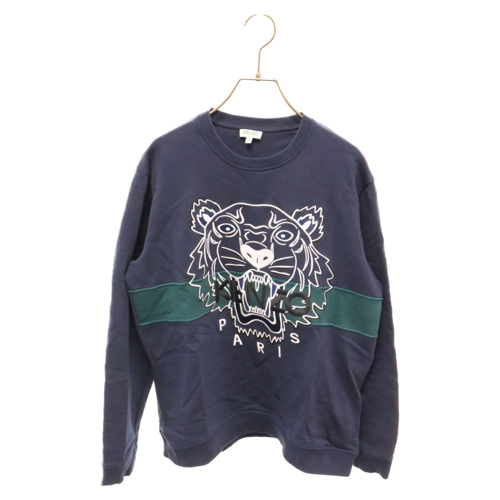 KENZO (ケンゾー) 20SS Tiger Sweatshir タイガー刺繍 クルーネックスウェットトレーナー F865SW0784XF ネイビー  - メルカリ