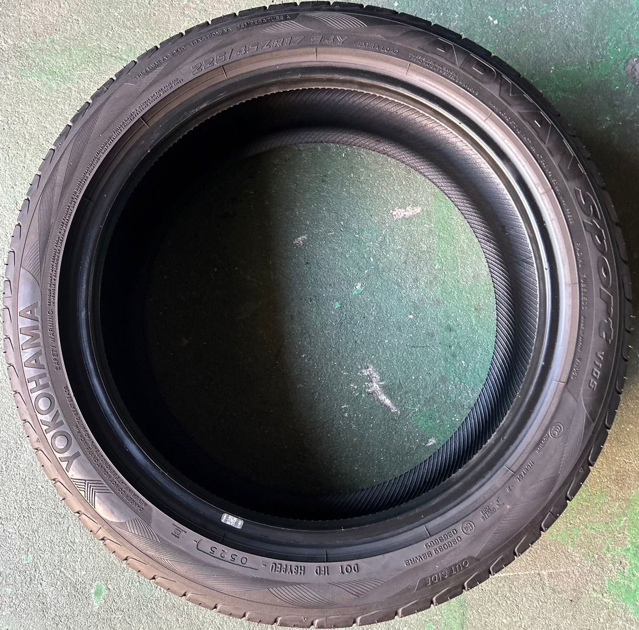 ファッションアイテム 製造 溝8分山 YOKOHAMA ADVAN Sport V105 1本 225 45R17 ASP3277