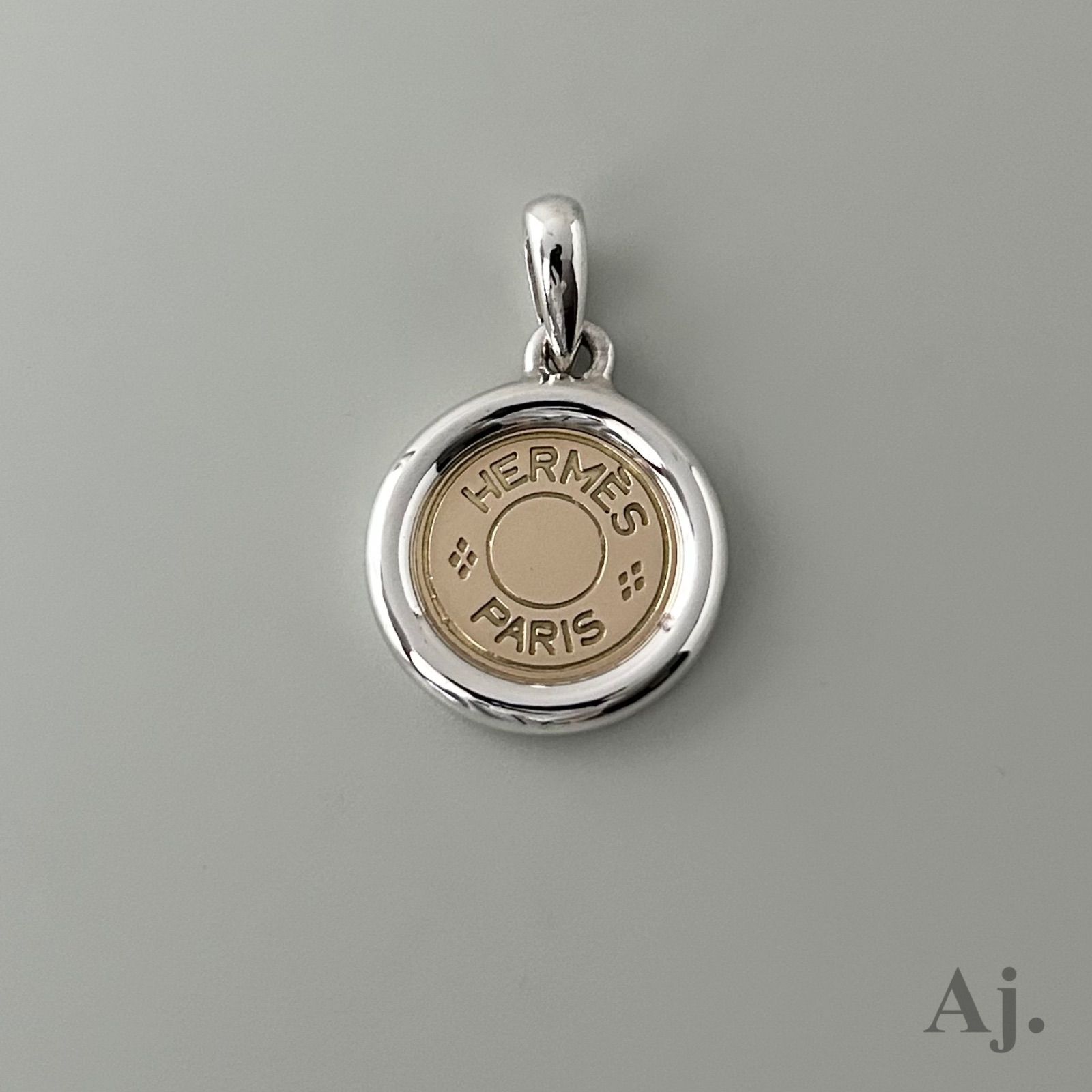 エルメス セリエ コイン ネックレス ペンダント トップ Silver