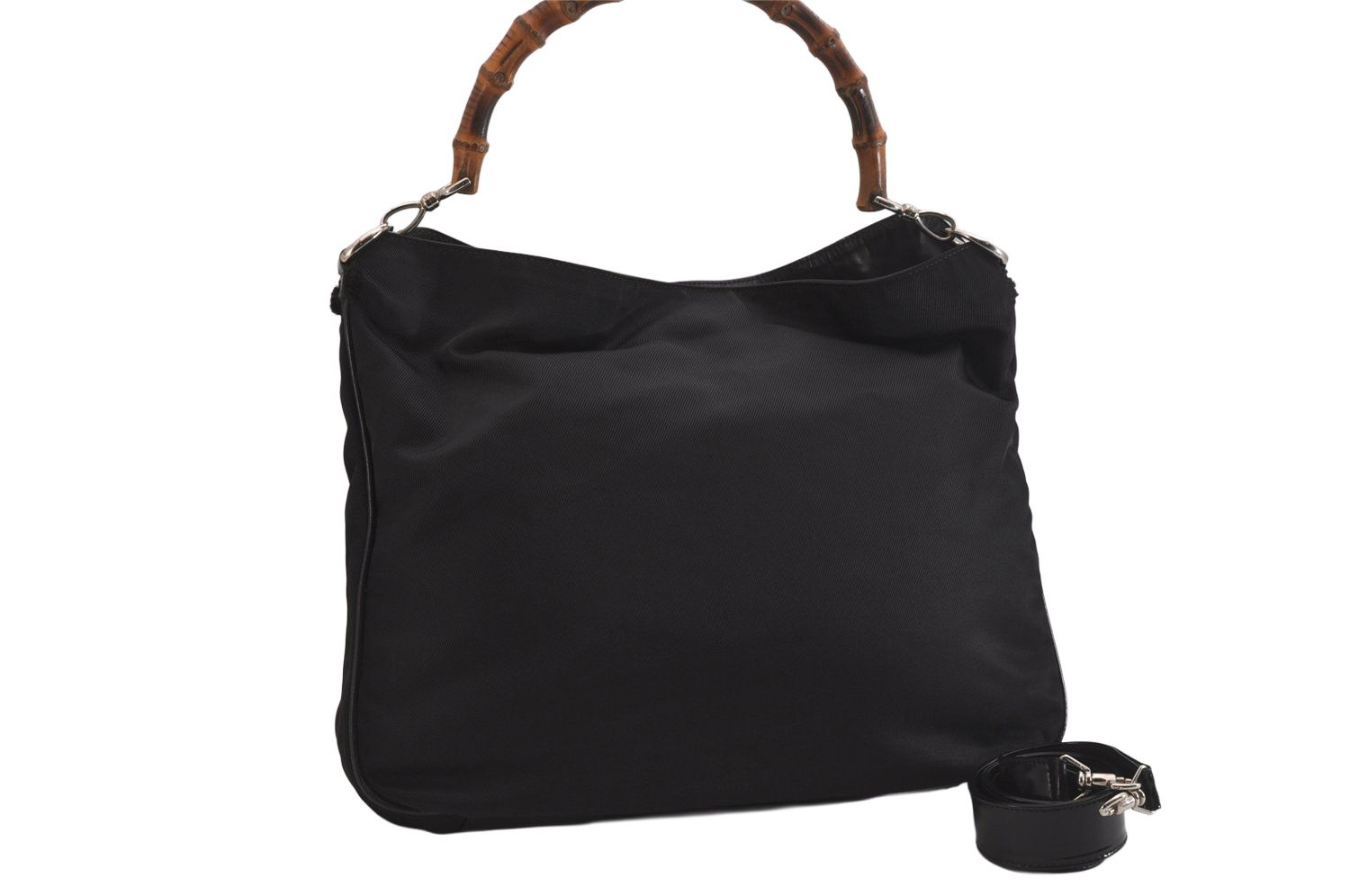 【美品】グッチ バンブー 2way ハンドバッグ ショルダーバッグ ナイロン 革 GUCCI(グッチ) / バンブー ハンドバッグ/2WAY/ショルダーバッグ
