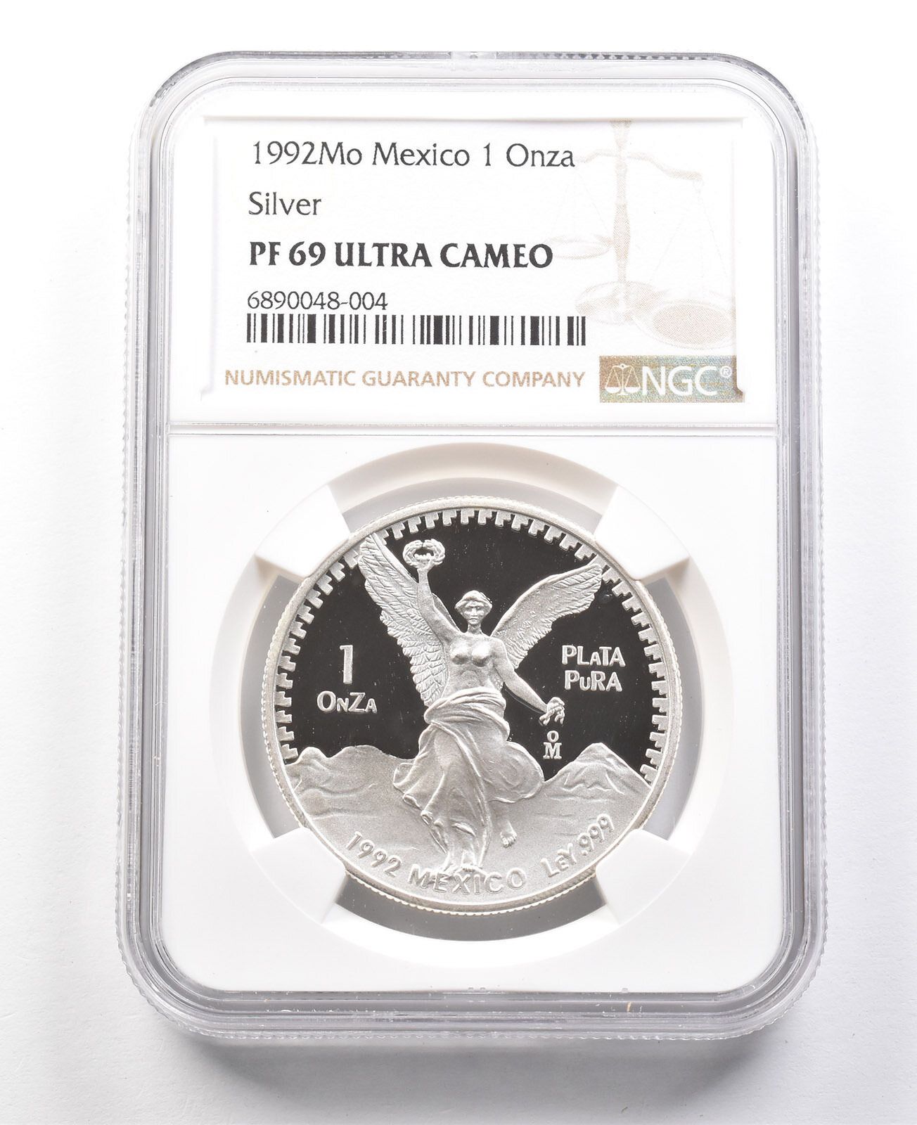 1992Mo メキシコ 1 オンザ リベルタード 1 オンス .999 上質銀貨 NGC
