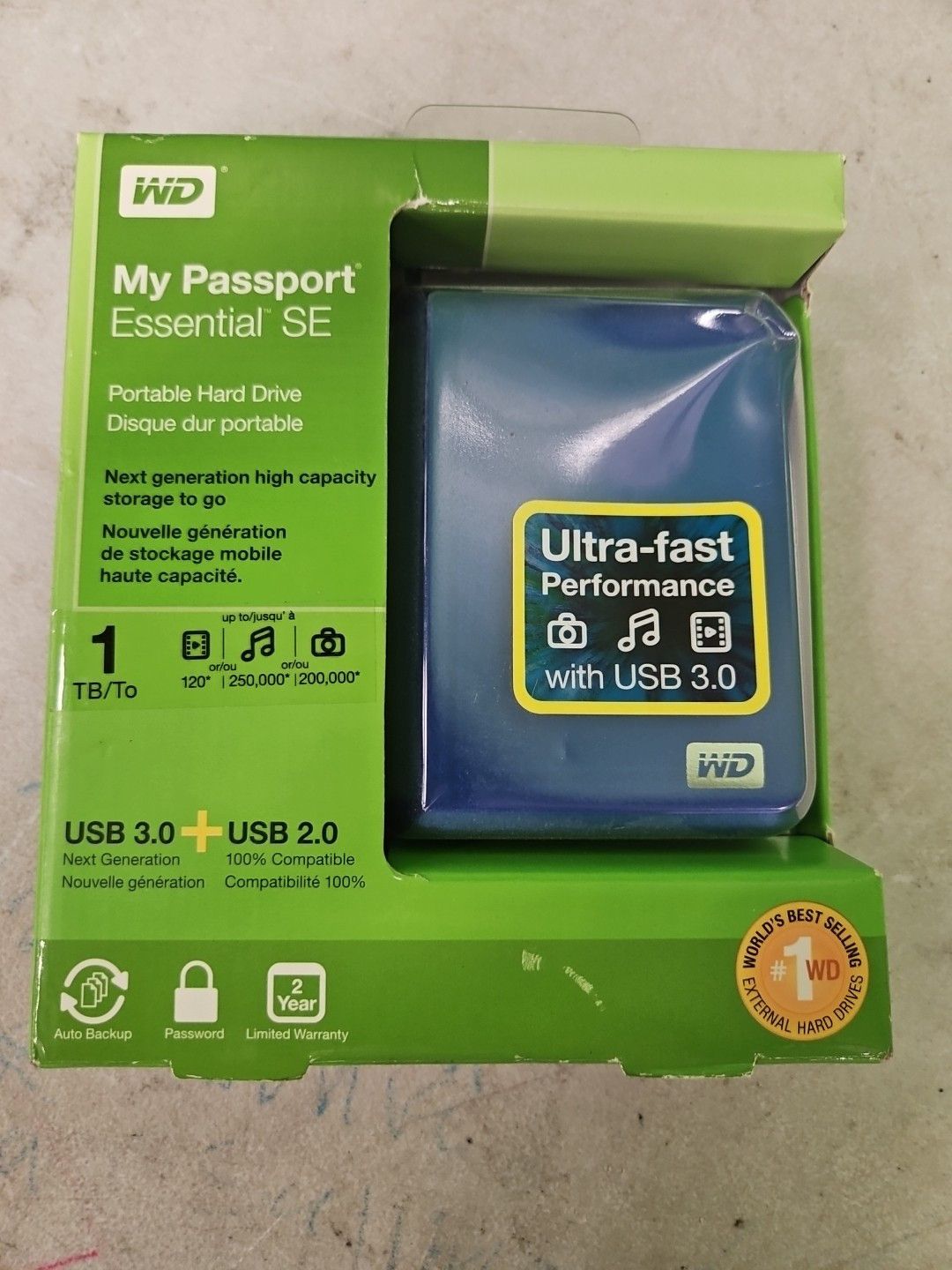 Western Digital My Passpt Essential 500 GB B 3.0 ハード ドライブ - ブルー