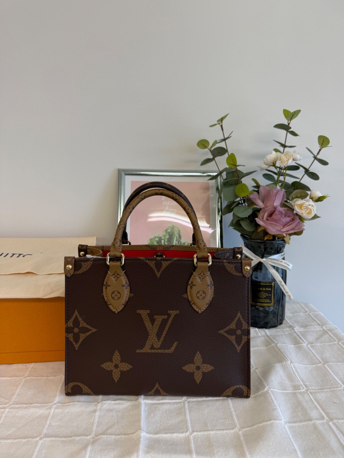 LOUIS VUITTON ルイ ヴィトン オンザゴーPM モノグラム ジャイアント リバース 2WAYショルダーバッグ