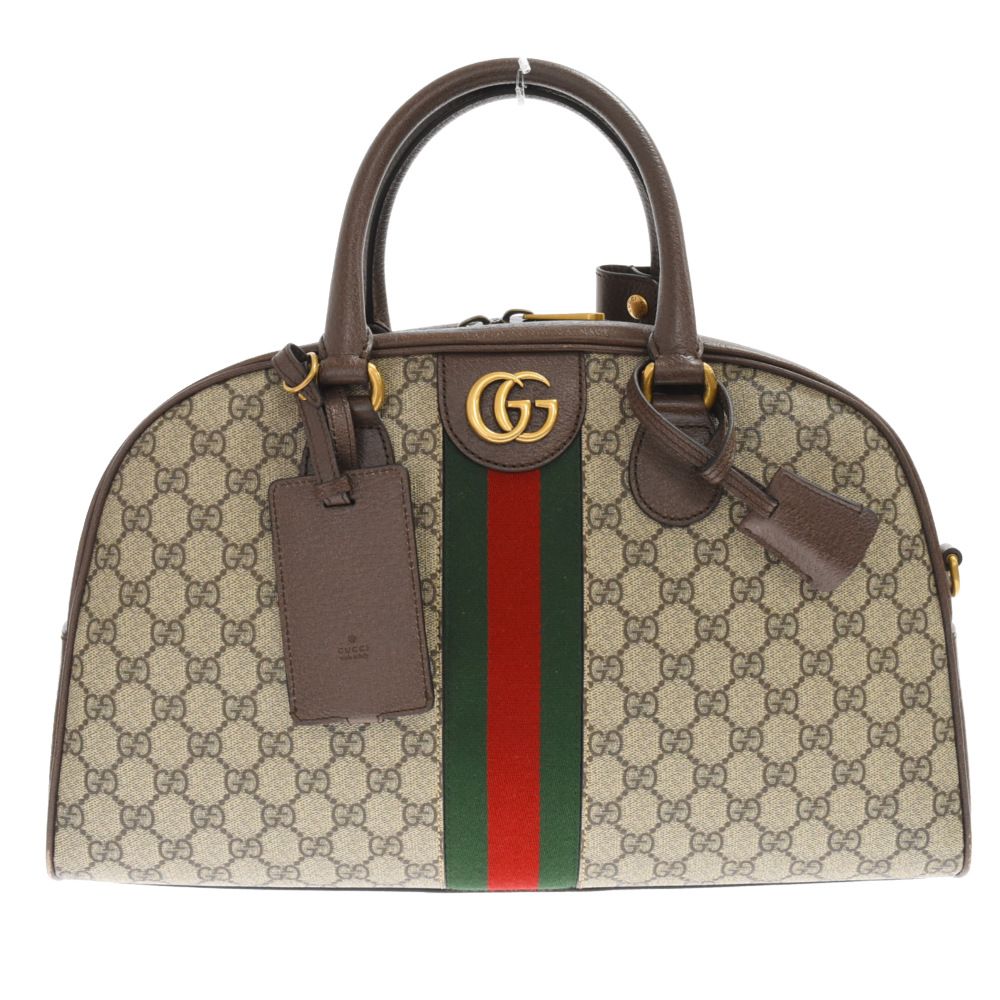 GUCCI (グッチ) Savoy GGスプリーム ミディアム トップハンドル ボウリングバッグ 2WAY トート ショルダーバッグ