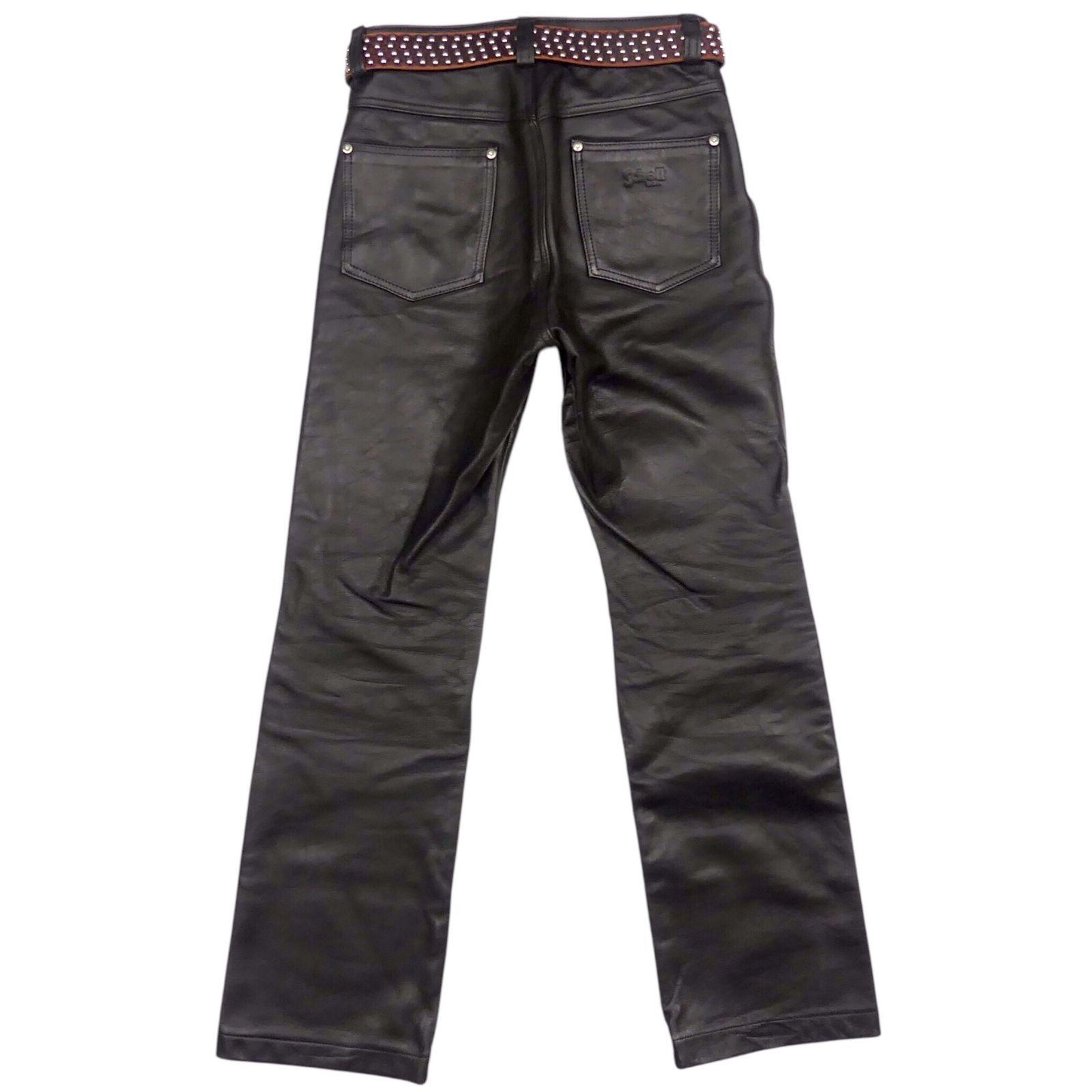 アメリカ製 Schott ショット レザーパンツ 本革 USA 黒 90s