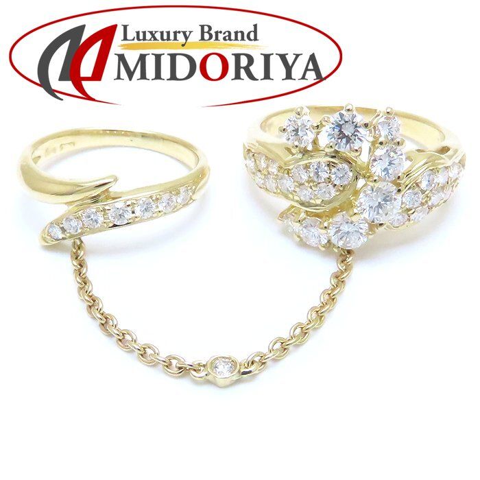 Queen クイーン ダイヤモンド リング 指輪 2連チェーン付き  