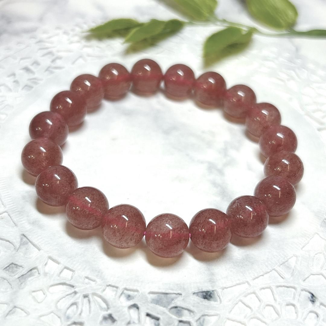 ストロベリークォーツ＊10㎜＊ロシア産＊ブレスレット＊Strawberry Quartz