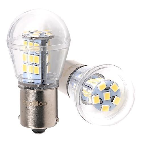 S25 シングル ホワイト HooMoo S25 LED シングル バックランプ 純正球サイズ ホワイト 爆光 (1156 BA15S ピン角180) 12V/24V 対応 バックライト ウインカーランプ 2835SMD 33連 後退灯 2個バルブ 一