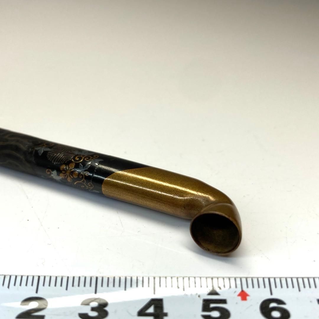 紋唐草蒔絵煙管 木