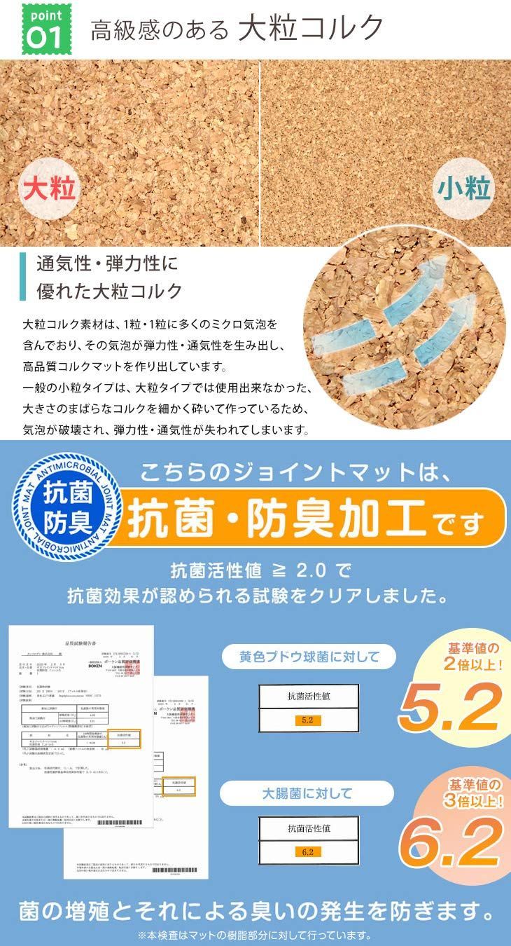 天然コルク サイドパーツ付き 防音 48枚セット 6畳 床暖房対応 大粒 18700003 45cm 大判 10 コルクマット 安心の超低ホル 68776 タンスのゲン MARWIL-DEMENAGEMENTS_CH
