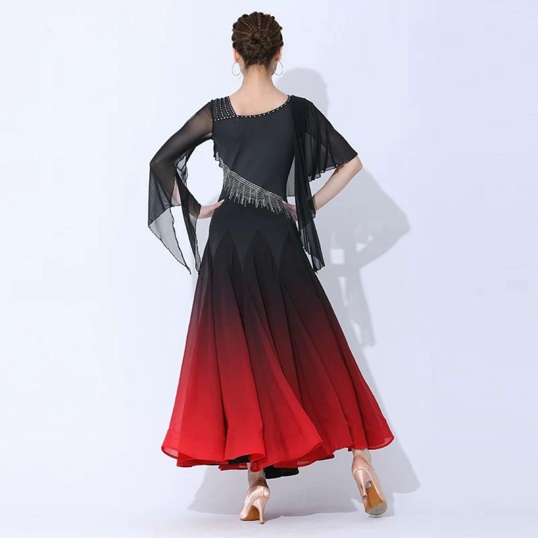 ♥ ストーン付き社交ダンス練習用ワンピース ダンスパーティーにもオススメ