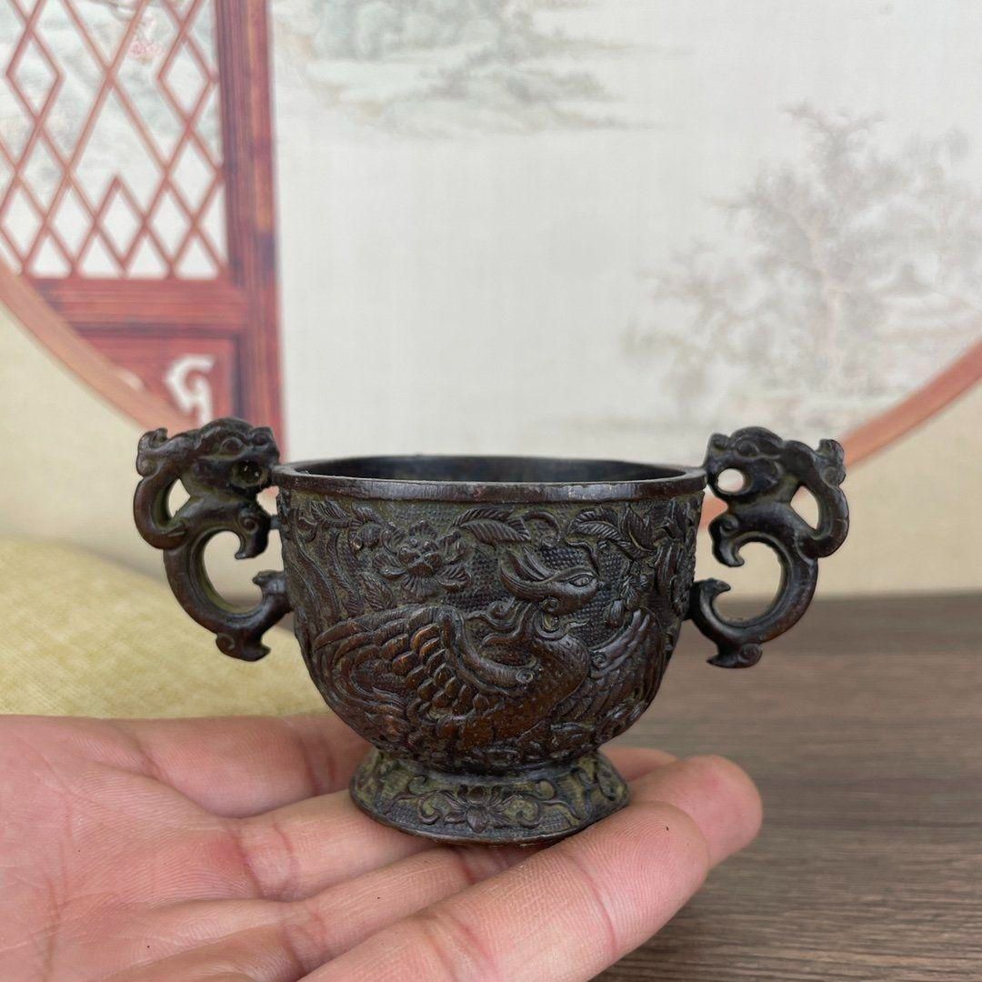 銅器 銅碗 茶碗 龍鳳皿 茶道具 装飾品 工芸品 置物 銅器 銅碗 茶碗 龍鳳皿 茶道具 装飾品 工芸品 置物 - メルカリ