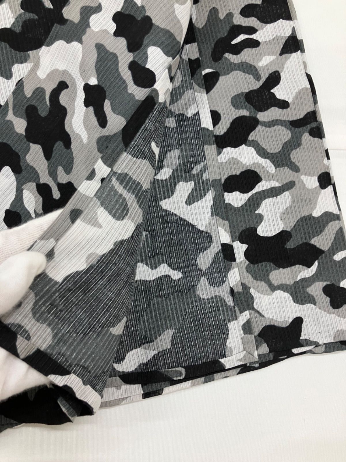 ≪花ラブリ≫ 現品限り 浴衣 メンズ 男性 Mサイズ LLサイズ 迷彩柄 黒 グレー 白 綿100% 着物 和装 透け感 夏祭り 花火大会