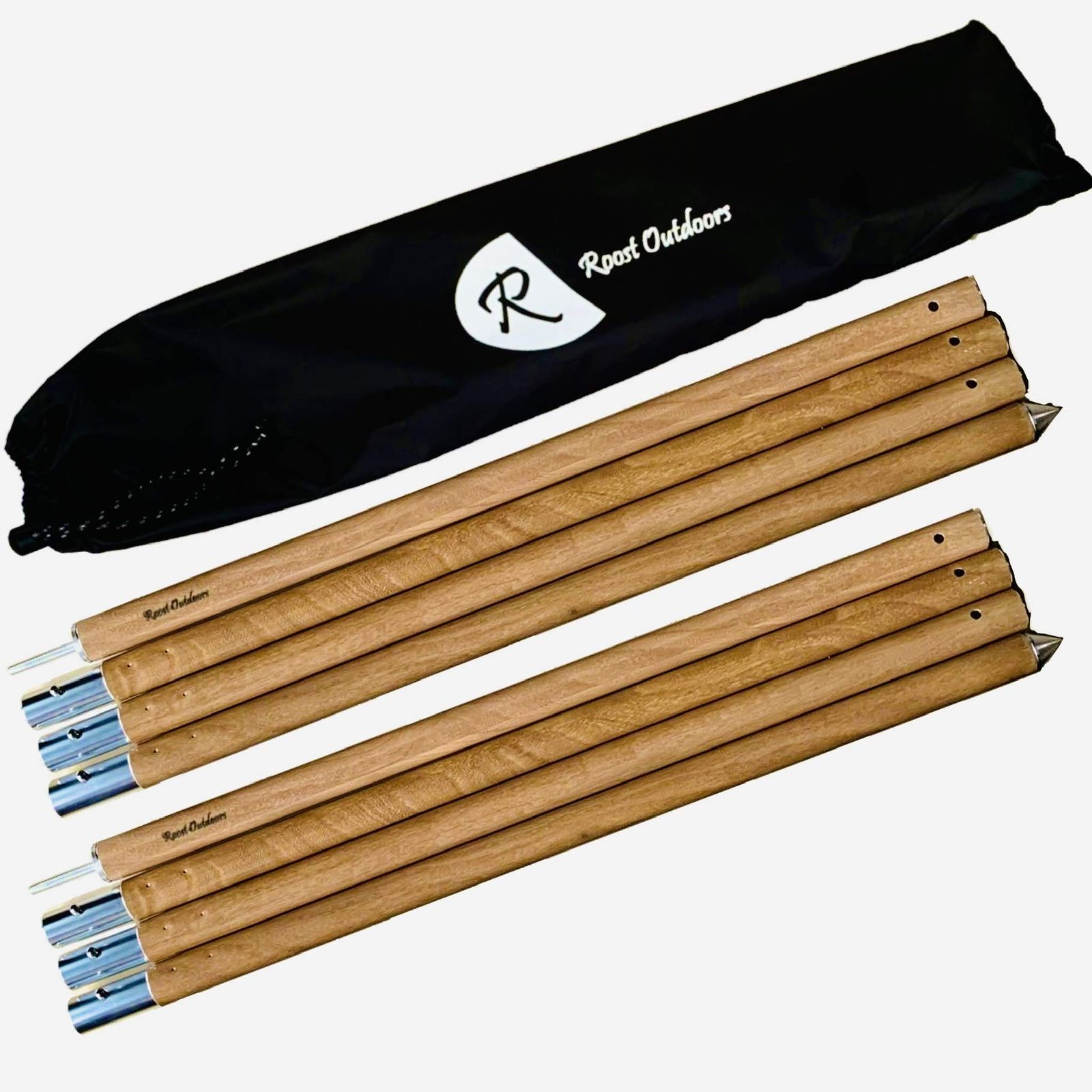 タープポール 240cm 2本セット 木目調アルミポール Outdoors Roost