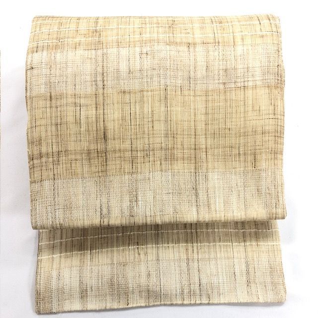 きものキレイ 夏名古屋帯 ベージュ 横段 麻 リユース secondhand N060