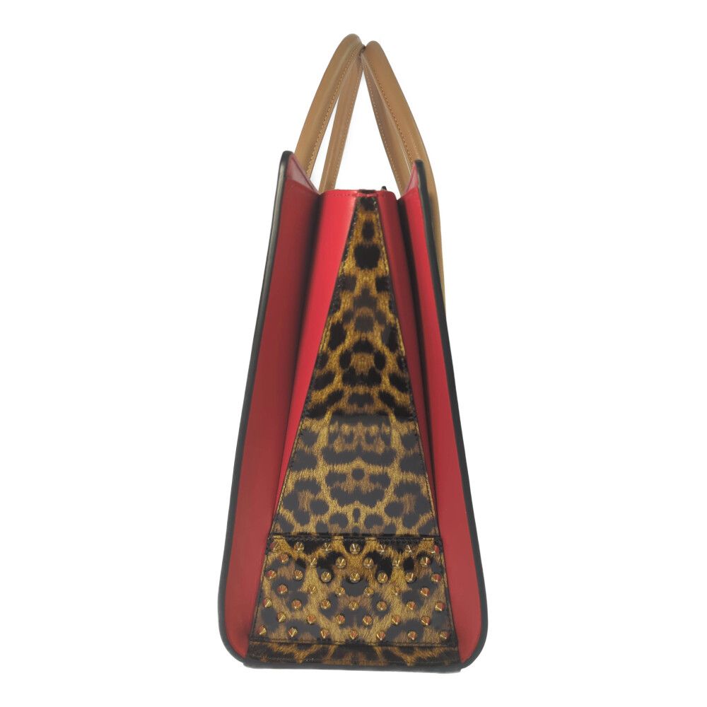 Christian Louboutin クリスチャンルブタン パロマミディアム･スタッズ レオパード ショルダーストラップ付 トートバッグ ♀ A レディース 593678