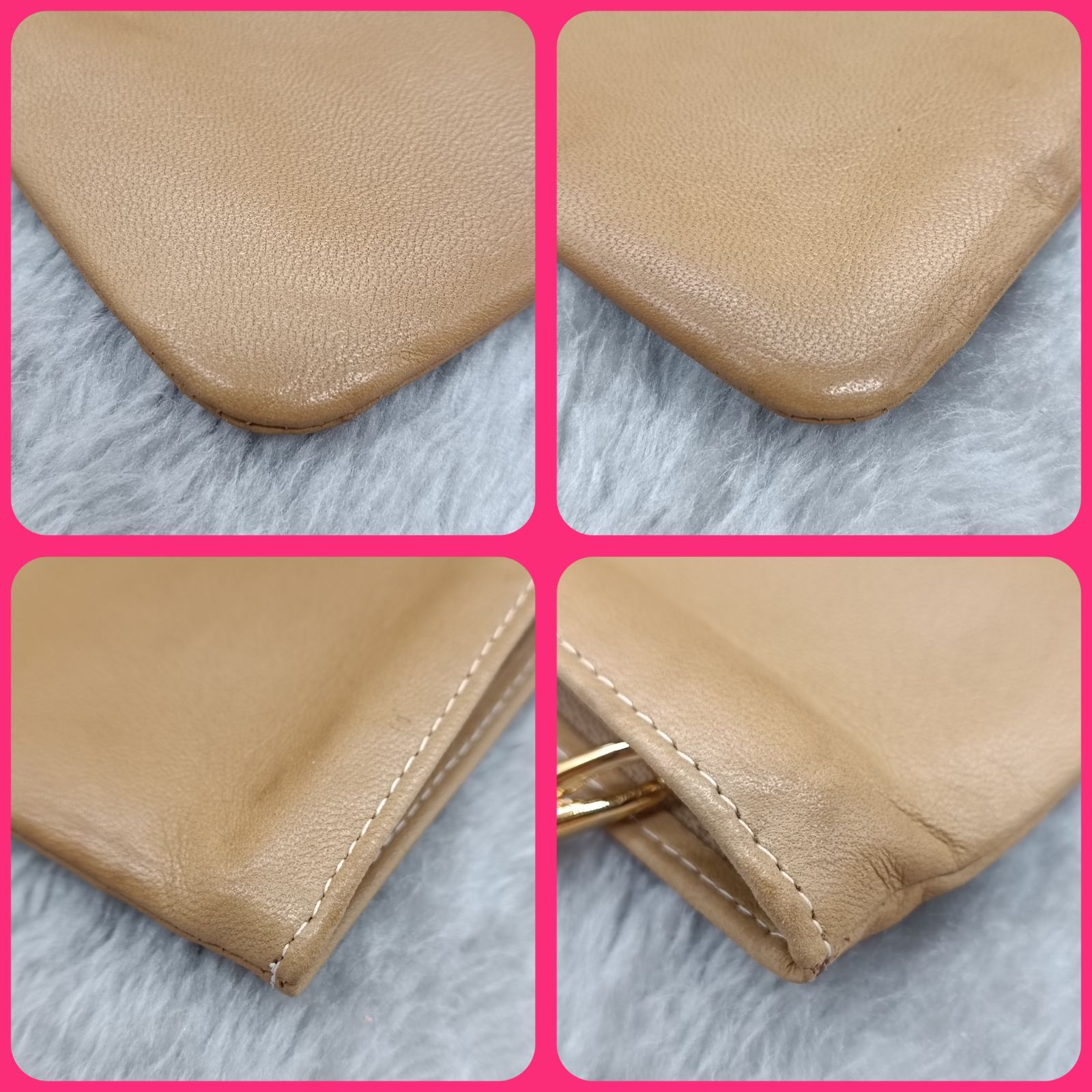 1円 ■美品■ LOEWE ロエベ アナグラム レザーマルチポーチ マルチケース 小物入れ レディース ブラウン系 AP8661 LOEWE ロエベ アナグラム 化粧ポーチ コスメポーチ ポーチ