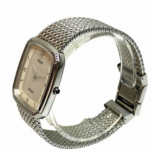 セイコー ドルチェ 5 E 31-5 A 90 クォーツ シルバー文字盤 時計 腕時計 メンズ