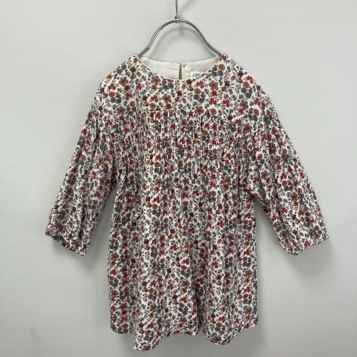 子供服 キッズ 女の子 ZARA ザラ 長袖ワンピース 98cm 花柄 秋冬