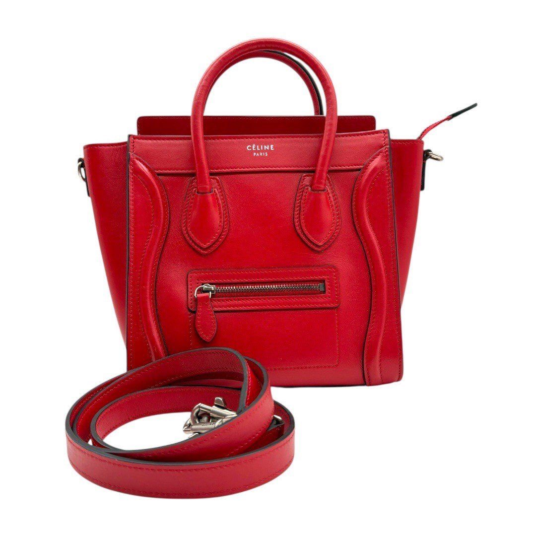 美品】セリーヌ CELINE ラゲージ ナノショッパー ハンドバッグ 