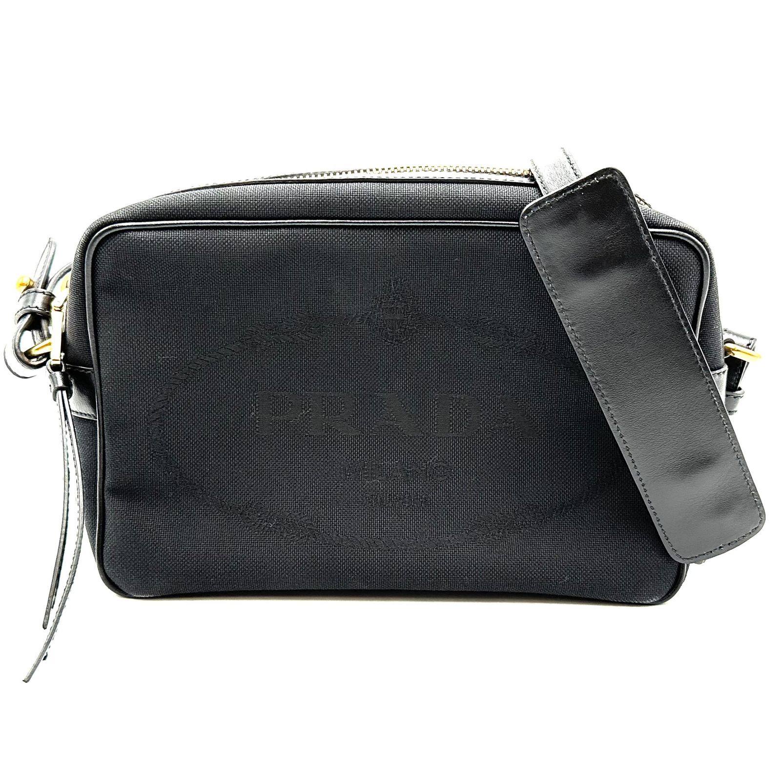 極美品】PRADA プラダ ショルダーバック 1BH089 ブラック 黒 ナイロン 