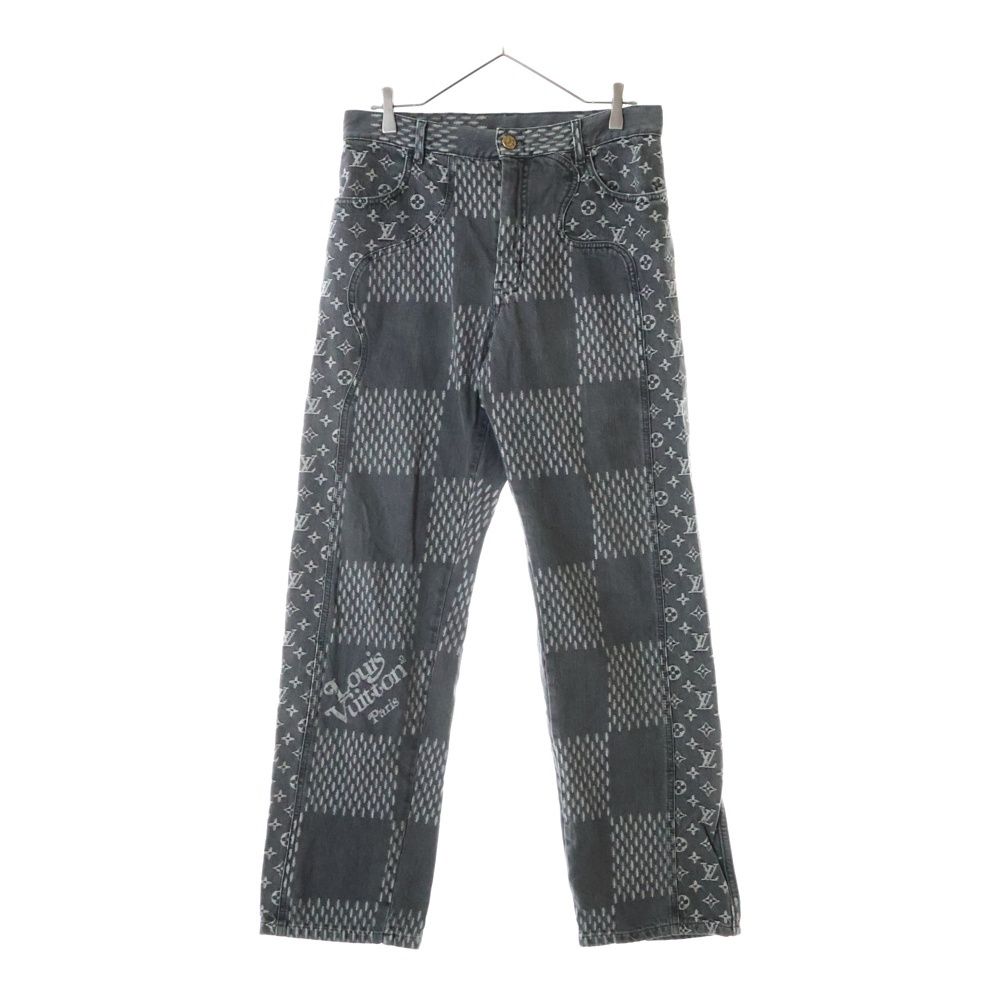 LOUIS VUITTON ルイヴィトン 20AW ×NIGO ニゴー ジャイアントダミエウェーブス モノグラムデニムパンツ ブラック HJD11WUZC