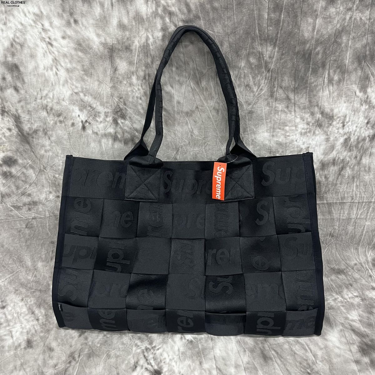 日本公式シュプリーム　ウーブンラージトートバッグ　黒 バッグ