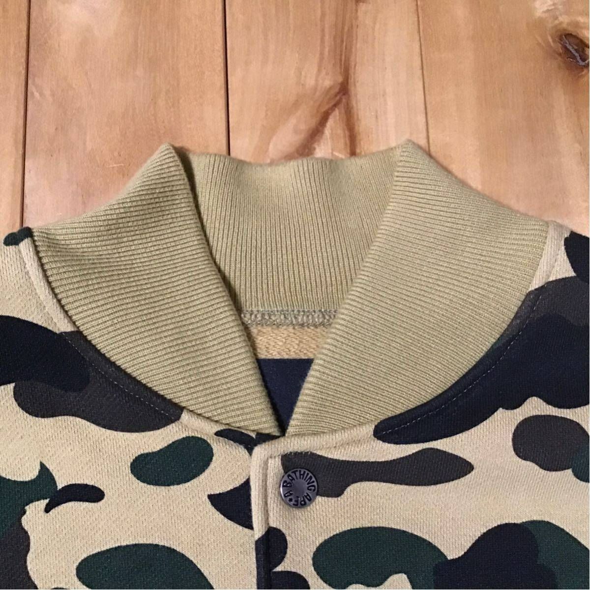 1st camo yellow スウェット スタジャン Mサイズ a bathing ape BAPE
