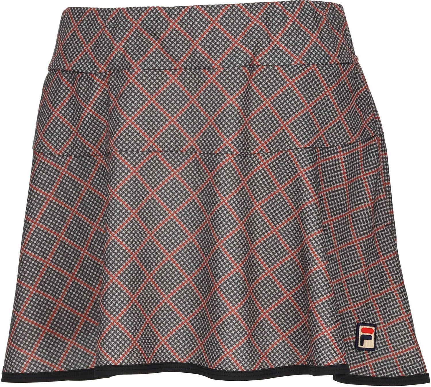 フィラ FILA テニス スコート レディース ウィメンズ 女性 大人 スカート ボトムス ウェア ロゴ チェック柄 フ ー 部活動 クラブ サークル スクール 練習 試合 大会 EL0218 05A マスタード