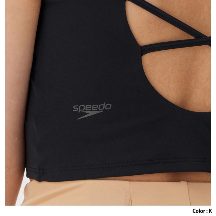 Speedo Top Crop 新品・5営業日で発送Speedo(スピード) 色 Women's (SFW72333) SF_E_CROP_TOPS USA | Bound Black Highneck FLU3NTE Logo and