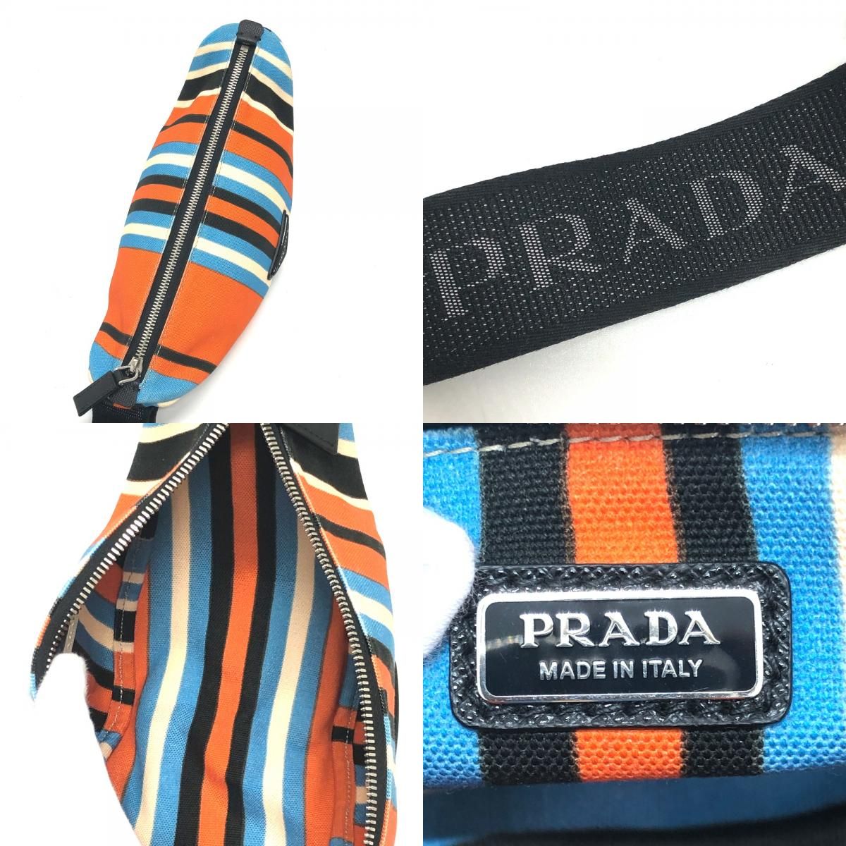 【PRADA】プラダ　ポーチ PRADA プラダ ポーチ クラッチバッグ 2NE053 キャンバス オレンジ
