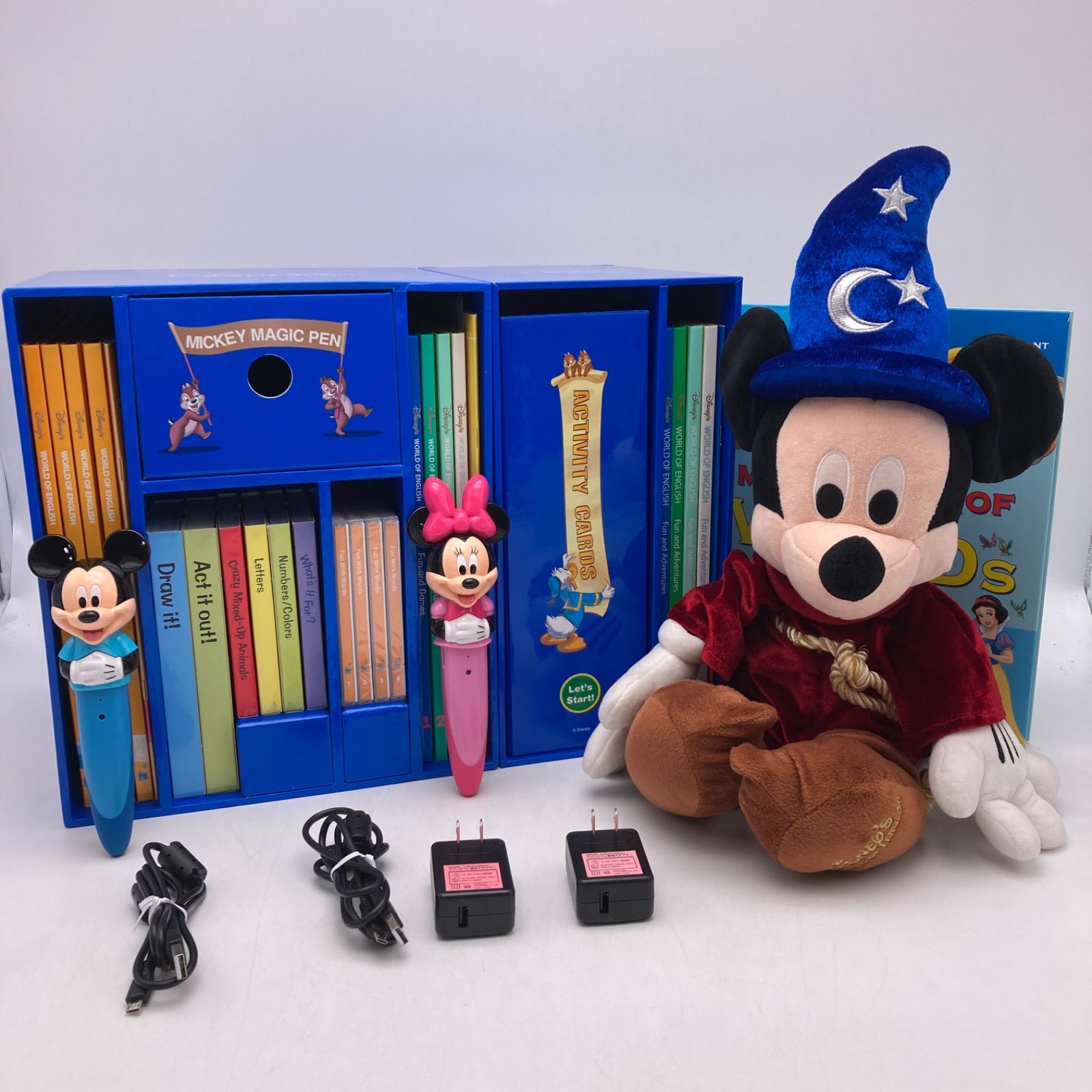 2018年購入 ミッキーマジックペンセット＆アドベンチャーセット　ディズニー英語システム　DWE　Disney　ワールドファミリー　中古　 703223