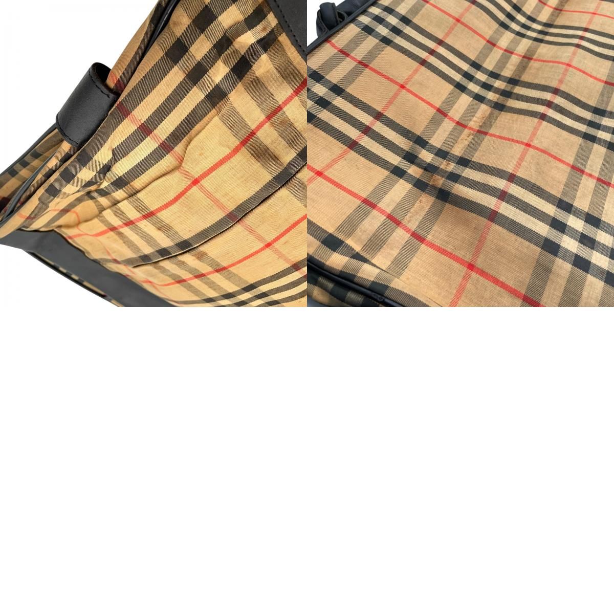  BURBERRY バーバリー ガーメントバッグ ノバチェック トラベルバッグ ベージュ ブラック キャンバス レザー ゴールド金具 ヴィンテージ メンズ X その他 旅行かばん 小分けバッグ