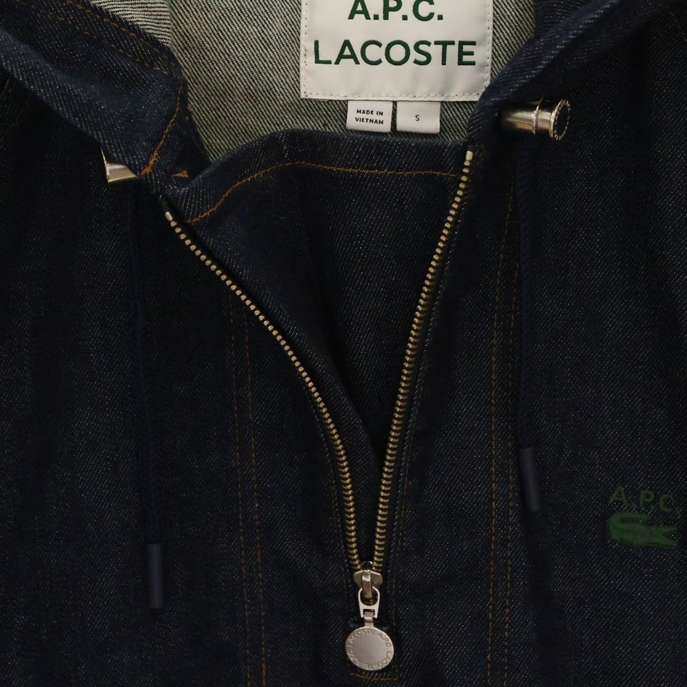 LACOSTE (ラコステ) x A.P.C. Uni Hooded Cotton Denim Jacket ハーフ 