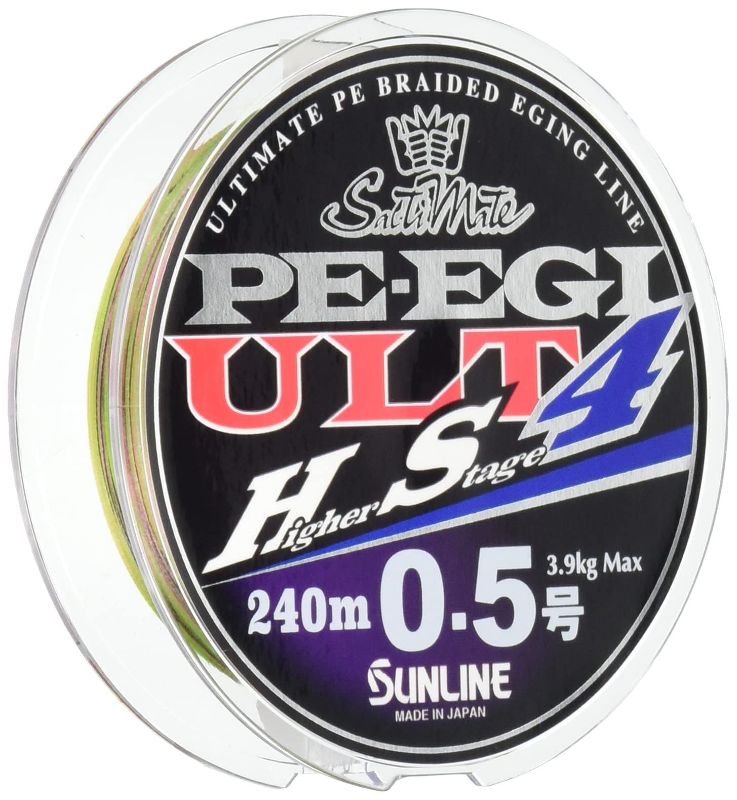 サンライン SUNLINE PEライン ソルティメイト PEエギ ULT HS4 240m 0.5号 3.9kg 4本 ホワイト ピンク ライトグリーン