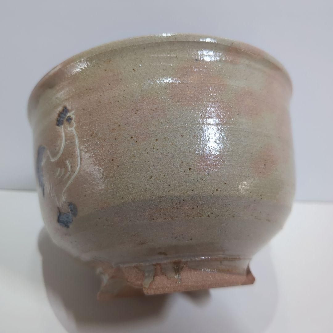 ■ 林 英仁　桃山窯 ■　茶碗 茶碗 桃山窯 林英仁造 鳥 酉絵 御本手茶碗 抹茶碗 茶道具 陶印あり