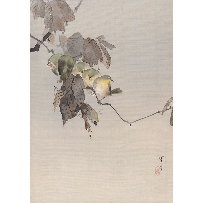 日本の鳥のイラスト アート作品 NO.321】雉と桜の花鳥図の日本画アートポスター☆和柄鳥植物
