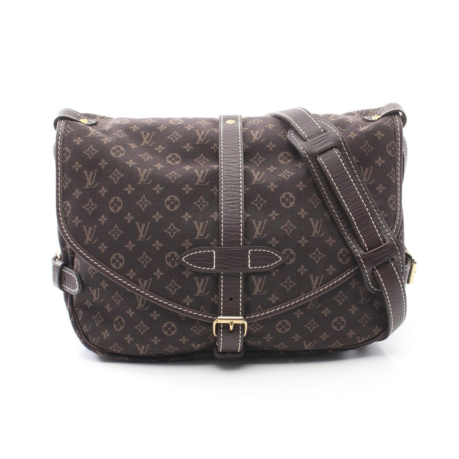 ルイ ヴィトン LOUIS VUITTON ショルダーバッグ ソミュール M95227 エベヌ キャンバス レザー ソミュール レディース Used A