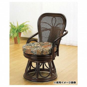 今枝商店 Romantic Rattan 籐ハイバックサポート回転スツール S42B