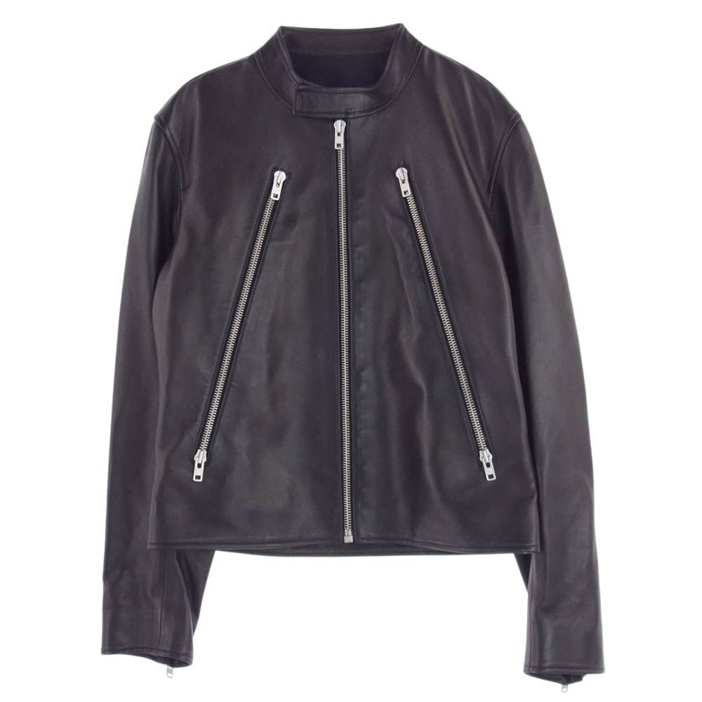 MAISON MARGIELA メゾンマルジェラ ジャケット 20AW S50AM0489 SY1460 5-ZIP LEATHER JACKET 八の 字 ラムレザー シングルライダース ジャケット ハの字 ブラック系 46【中古】 - メルカリ