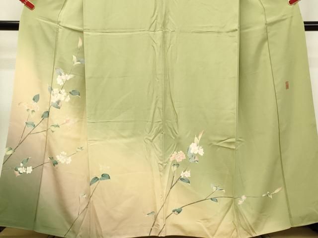 平和屋着物○京友禅 伝統工芸士 坂東峰彩 訪問着 枝花文 暈し染め 正絹