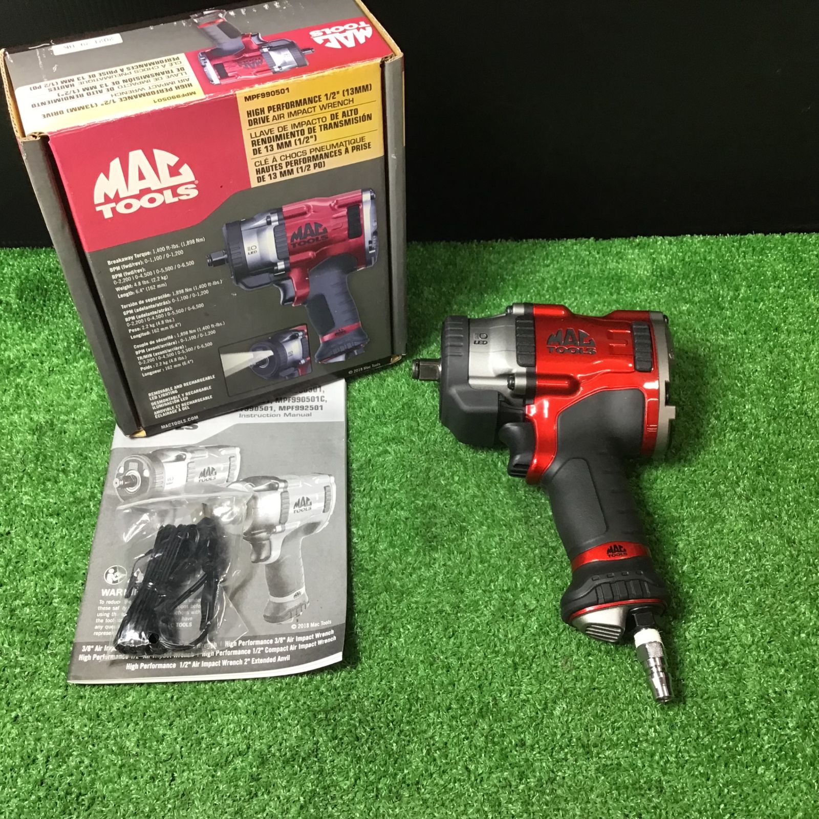 美品/品】マックツール(MACTOOLS) 1/2エアインパクトレンチ