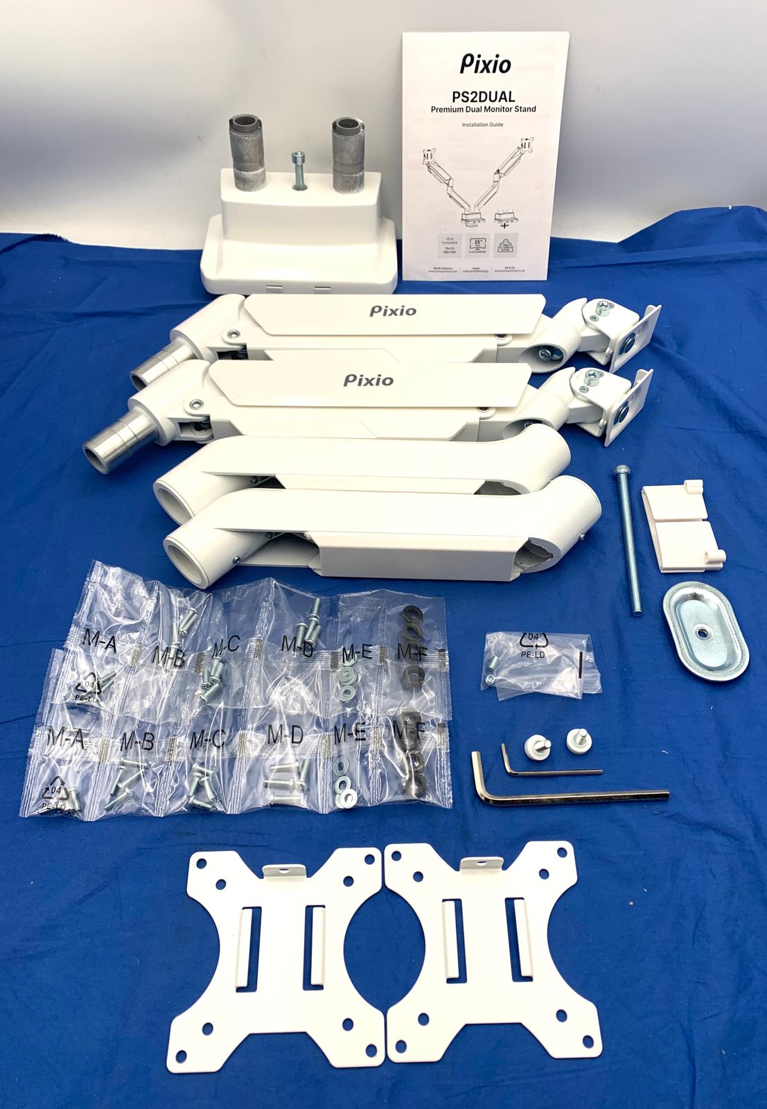 pixio PS2D ホワイト PS2SDW デュアルモニターアーム / ホワイト | Pixio