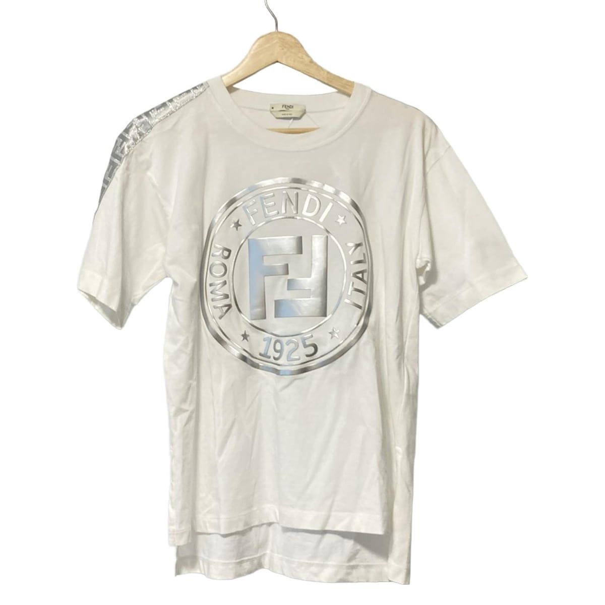 FENDI フェンディ 半袖Tシャツ サイズ36 S レディース - 白×シルバー