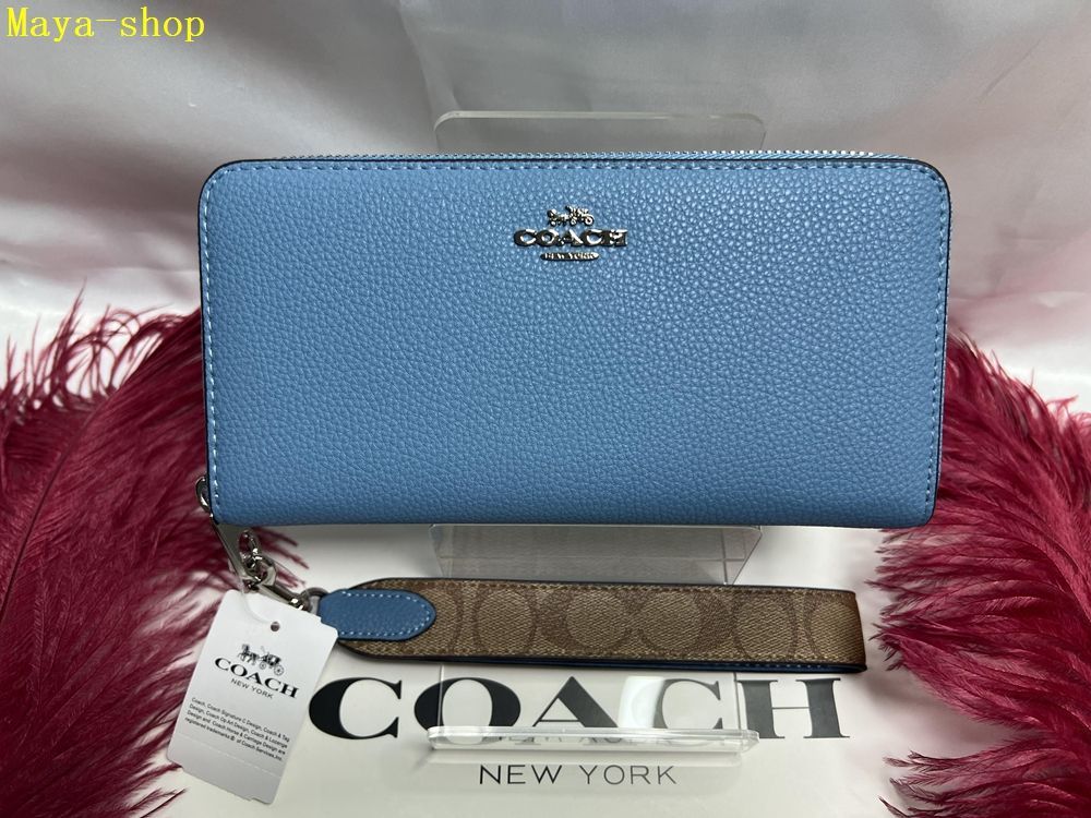 コーチ 財布 COACH  長財布 シグネチャー キャンバス ロング ジップ アラウンド ウォレット プレゼント 父の日母の日ギフト 贈り物  吉日 財布 レディース ファッション 新品未使用 ブランド  AA205 CK427 4G6QD