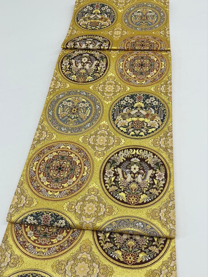 袋帯 欧風花鳥精華文 未使用品 華紋 鳳凰 鶴 鳥 金糸 正絹 六通 - メルカリ