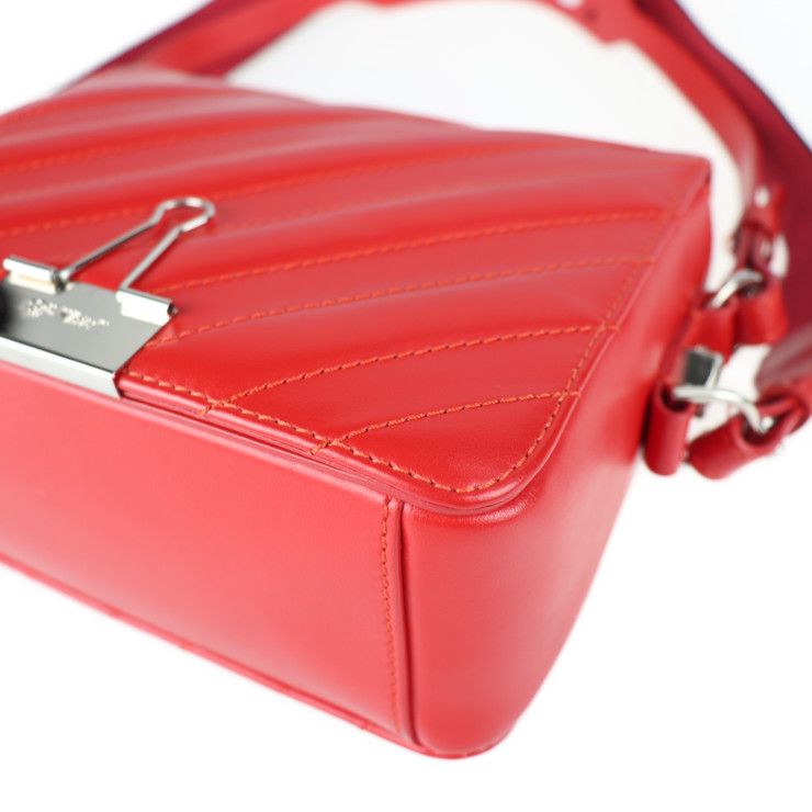 OFF-WHITE オフホワイト ショルダーバッグ レザー レッド系 バインダー