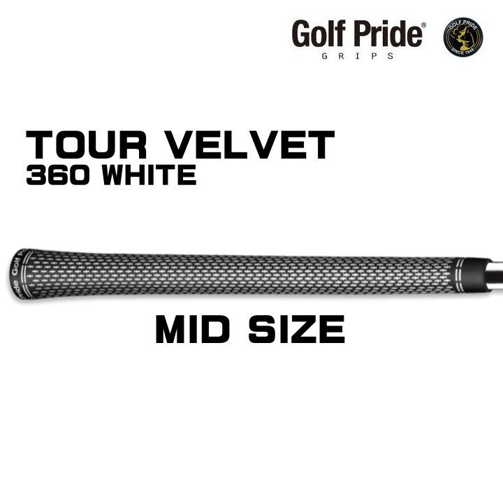 【メール便】ゴルフプライド ツアーベルベット TOUR VELVET 360 WHITE ミッドサイズ グリップ M60R バックラインなし 新品 未使用