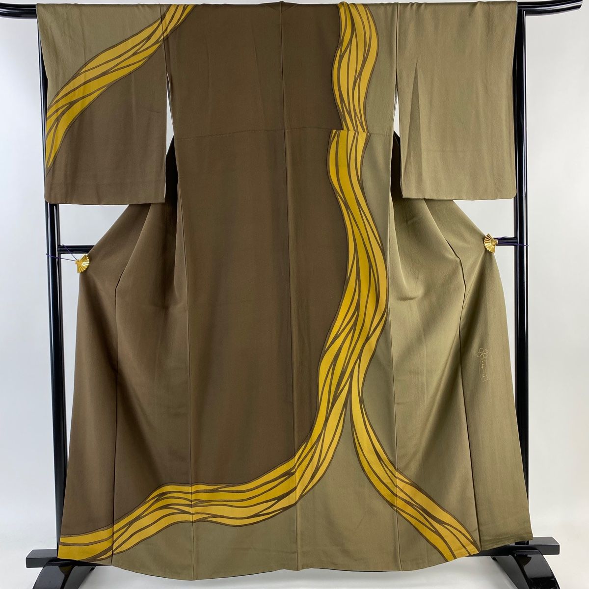 訪問着 身丈161.5cm 裄丈66cm M 袷 辻村ジュサブロー 落款 幾何学  