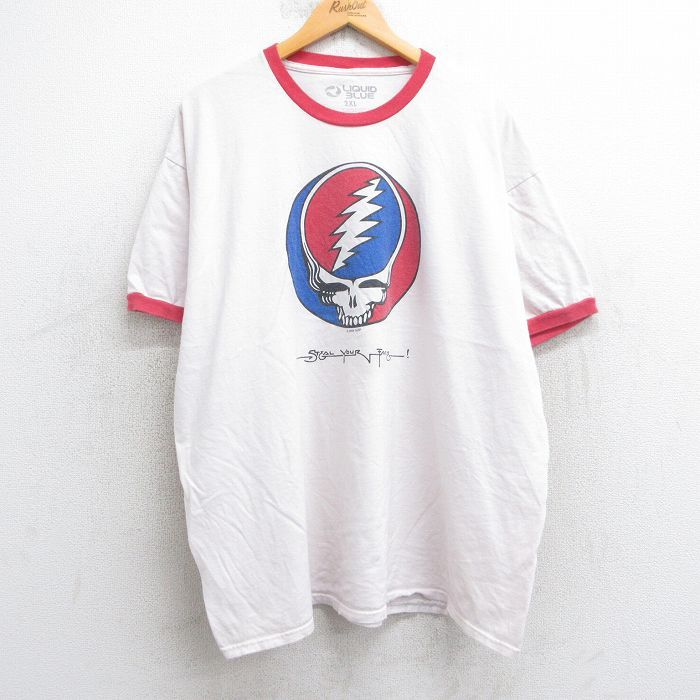 XL/古着 リキッドブルー 半袖 ビンテージ ロック バンド Tシャツ
